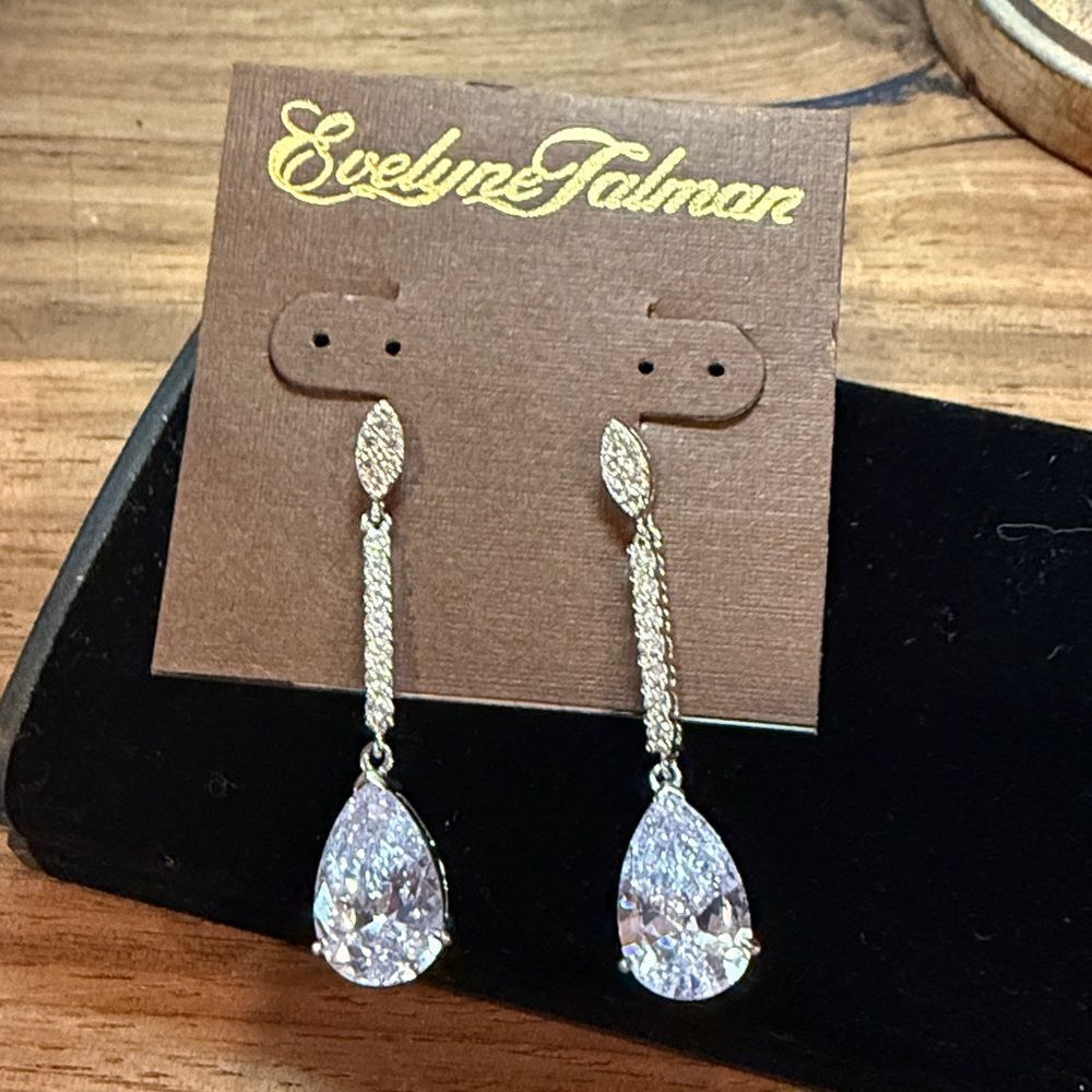 Elegant Silver Drop Earrings by Evelyn Falman - NEW